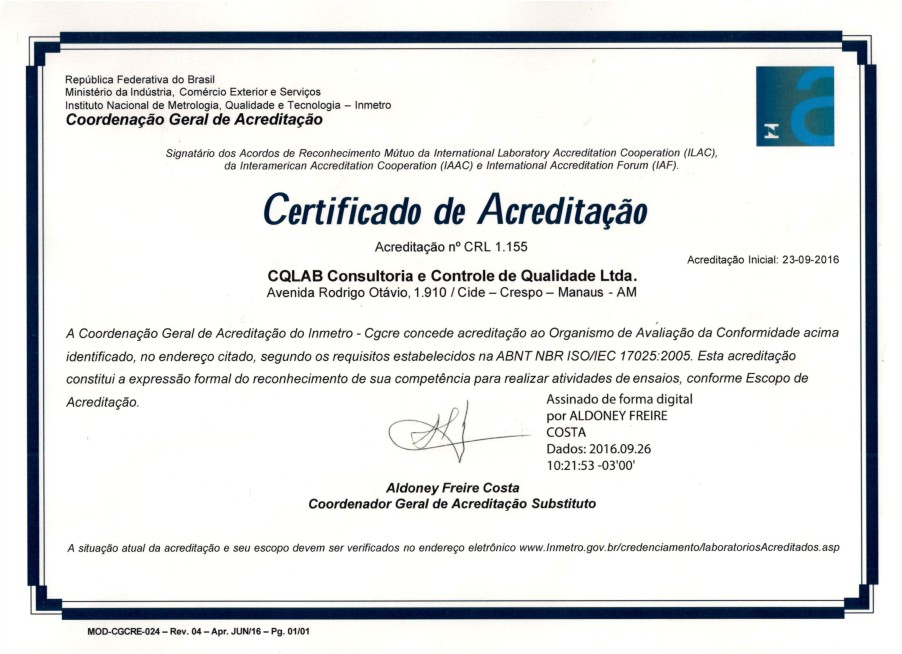 Acreditação INMETRO Acreditação INMETRO